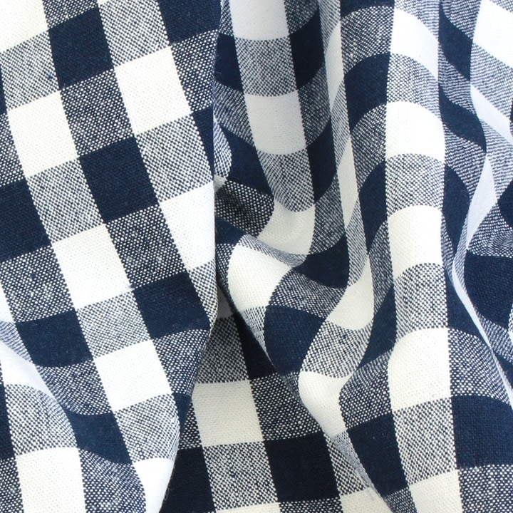 先染めチェック2 デニム調 (50cm単位)