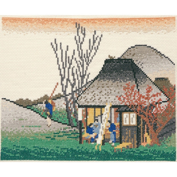 クロスステッチキット オリムパス 日本名所絵百選シリーズ 鞠子(名物茶店)