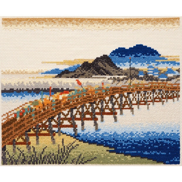 クロスステッチキット オリムパス 日本名所絵百選シリーズ 岡崎(矢矧之橋)