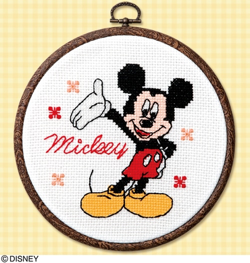 クロスステッチキット オリムパス Disney フープ&額 ミッキーマウス(専用フープ付き) 