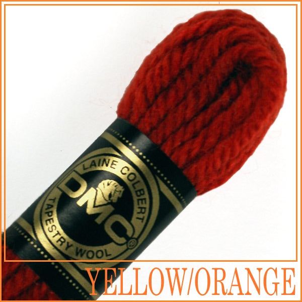 DMC 4番 刺しゅう糸 タペストリーウール 7303 イエロー・オレンジ系