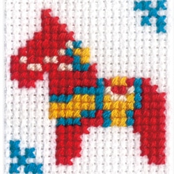 クロスステッチキット オリムパス 北欧のかわいいクロスステッチ ストラップ アクリルケースタイプ ダーナラホース 