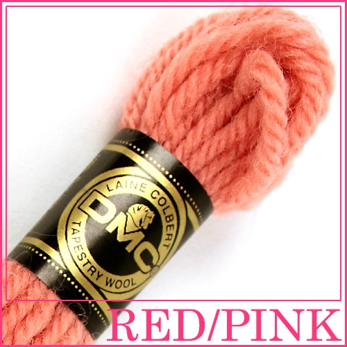 DMC 4番 刺しゅう糸 タペストリーウール 7010 レッド・ピンク系