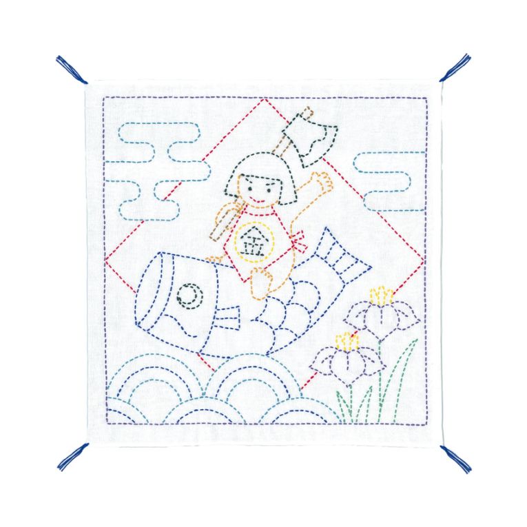 刺し子キット オリムパス 花ふきん 端午の節句(1枚入り) 