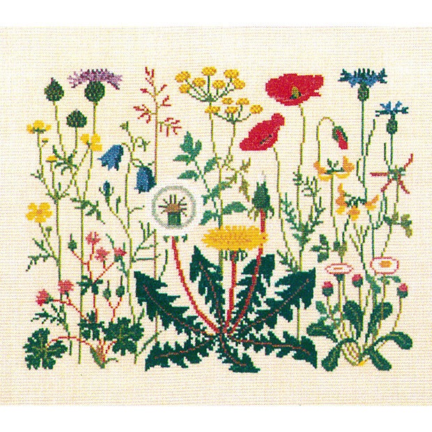 輸入刺しゅうキット Haandarbejdets Fremme(フレメ) 夏の草花 クロス