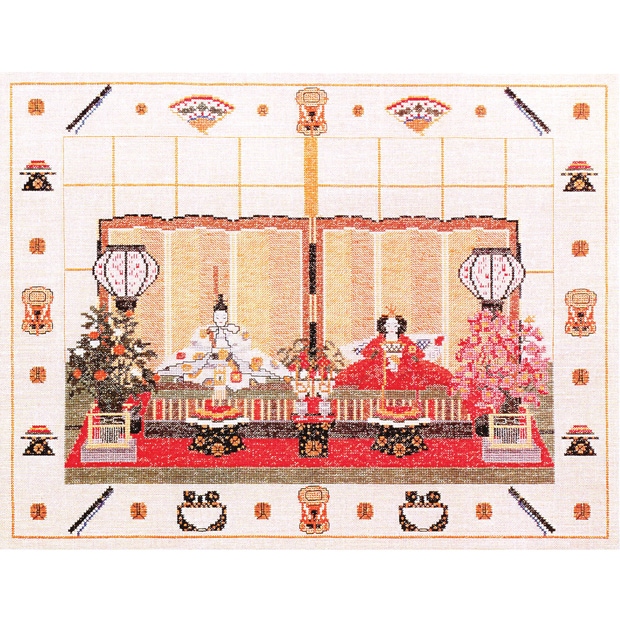 輸入刺しゅうキット Haandarbejdets Fremme(フレメ) ひな祭り(Japanese Doll) クロスステッチキット