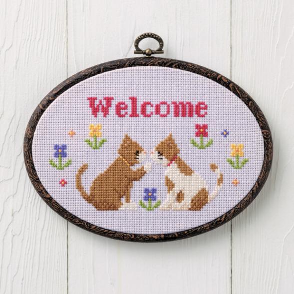 クロスステッチキット COSMO(ルシアン)　ドアプレート ねこ 