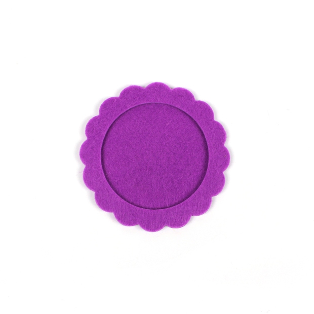 刺しゅう額　RICO　Felt frame purple round 10cm