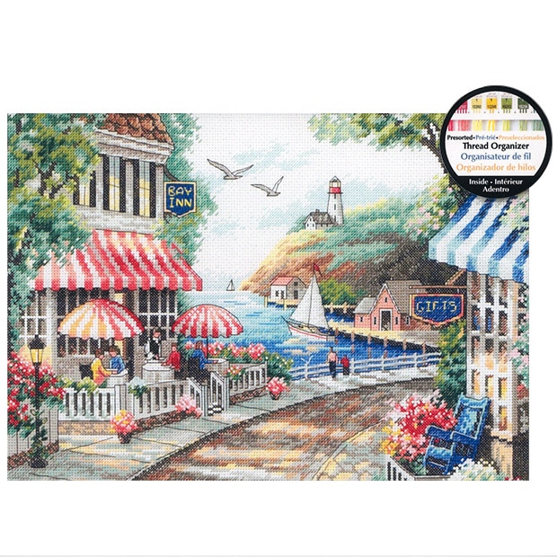 輸入刺しゅうキット Dimensions（ディメンジョンズ) Cafe by the Sea クロスステッチキット