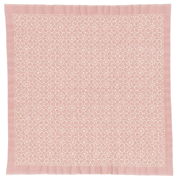 刺し子キット オリムパス 一目刺しの花ふきんキット 桜の花(渋ピンク)