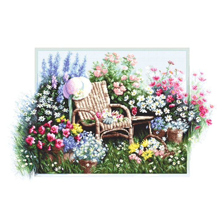 輸入刺しゅうキット Luca-S(ルーカス) Blooming garden (花咲く庭) クロスステッチキット