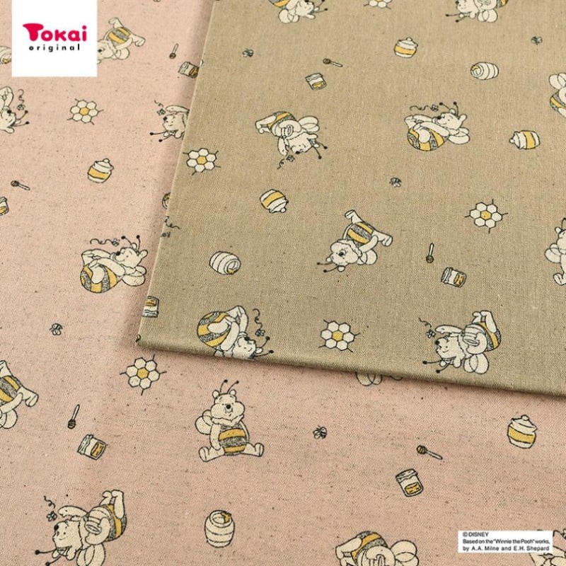 ディズニー プーさん ハチ 綿麻キャンバス 50cm単位