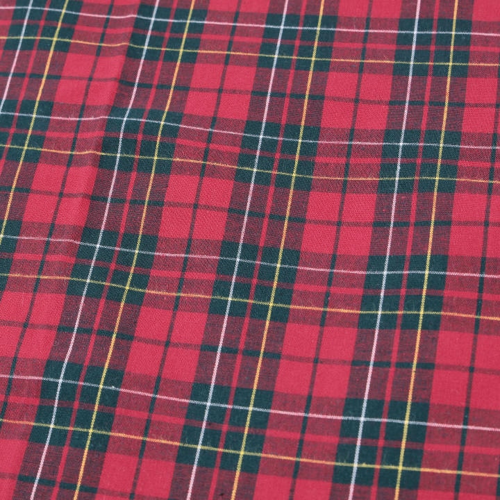 先染チェック レッドタータンチェック (50cm単位)