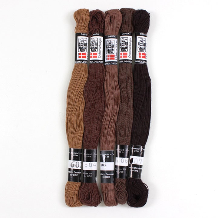 O.O.E.(オーレンシュレーガー) 花糸 5色セット ブラウン系