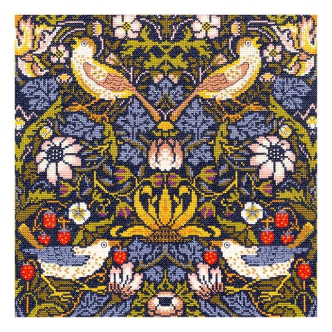 輸入刺しゅうキット Bothy Threads(ボシースレッズ) ウィリアムモリス Strawberry Thief イチゴ泥棒 XAC3 クロスステッチキット