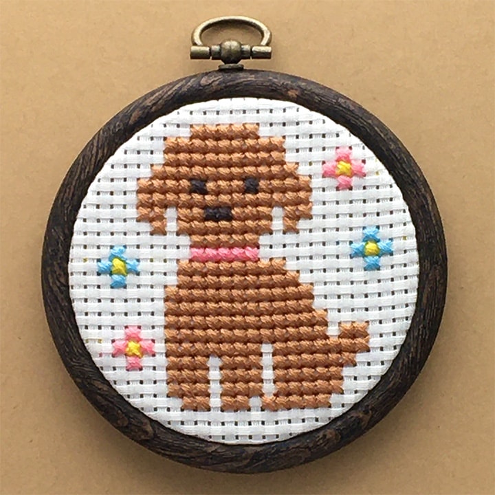 COSMO まんまるフレーム イヌ No.7771 刺繍キット
