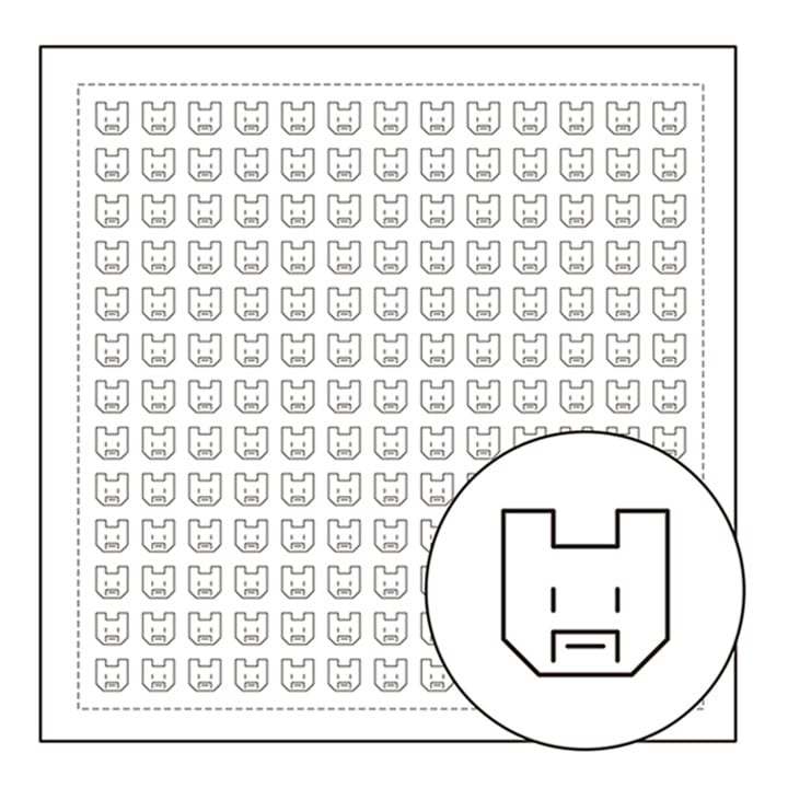 刺し子布パック オリムパス 一目刺しの花ふきん ほんわか クマ