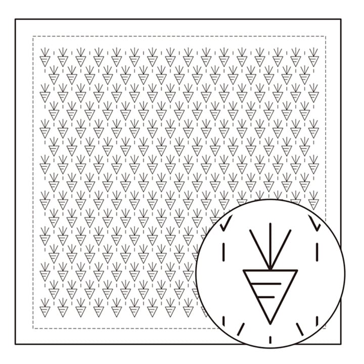 刺し子布パック オリムパス 一目刺しの花ふきん ほんわか ニンジン