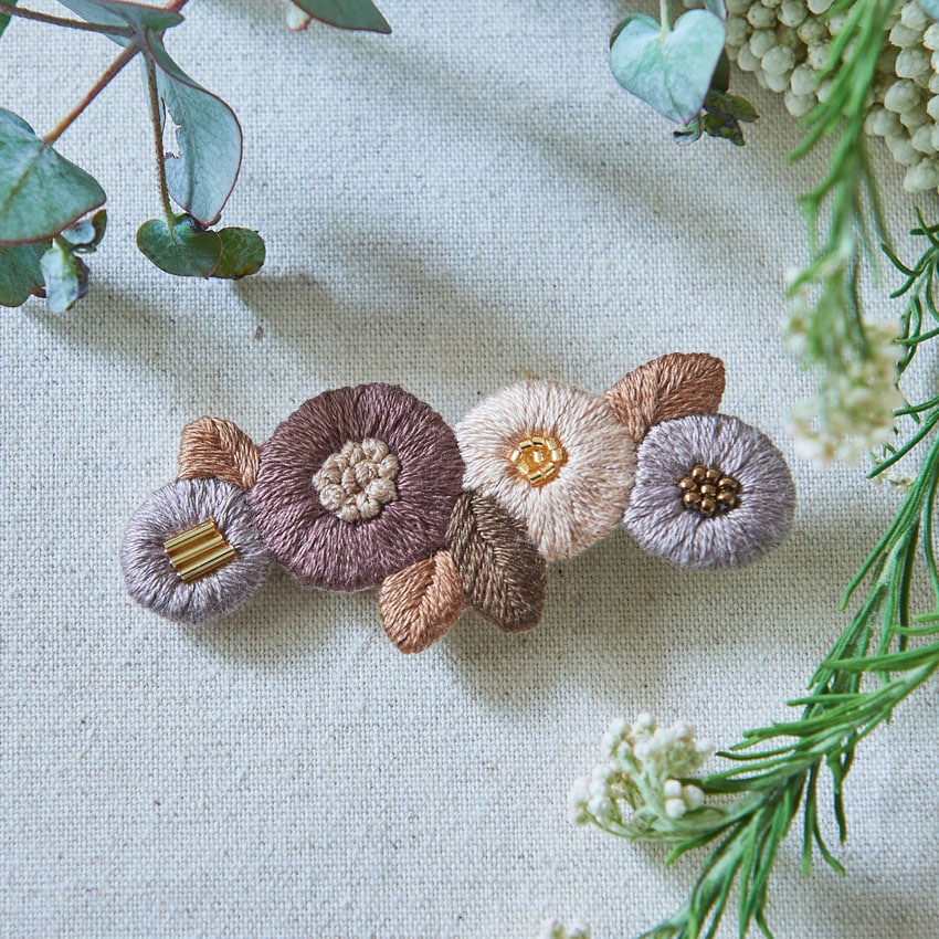 【お買い得品】k.omono floret hair accessory moca こものさん ヘアクリップ モカ PHC-033-3 piece