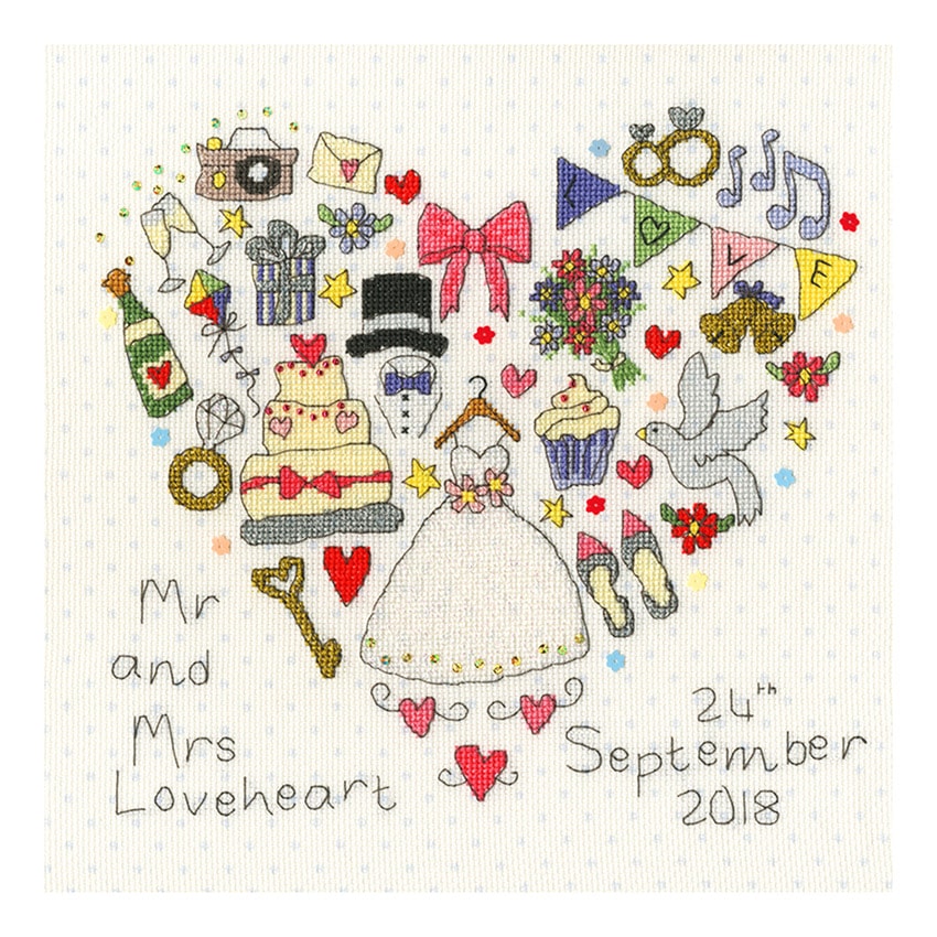 輸入刺しゅうキット Bothy Threads(ボシースレッズ) XWS11 The Big Day! 結婚式 ウェディング クロスステッチキット