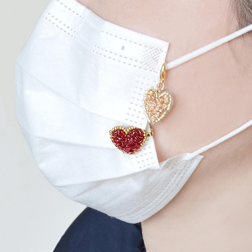 オートクチュールビーズ刺繍 マスクチャームキット ハート BFK602