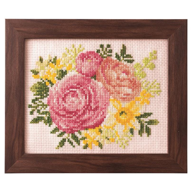 新品　ハンドメイド　クロスステッチ　完成品　大判　14ct　【バリの花市】 7206] ルシアン コスモ 四季折々の花だより クロスステッチキット -9月