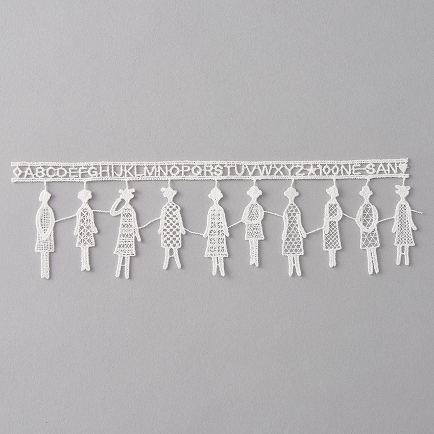 100ネエサン レース 542211 ホワイト 23cmカット / 中島一恵 刺繍 アレンジ材料