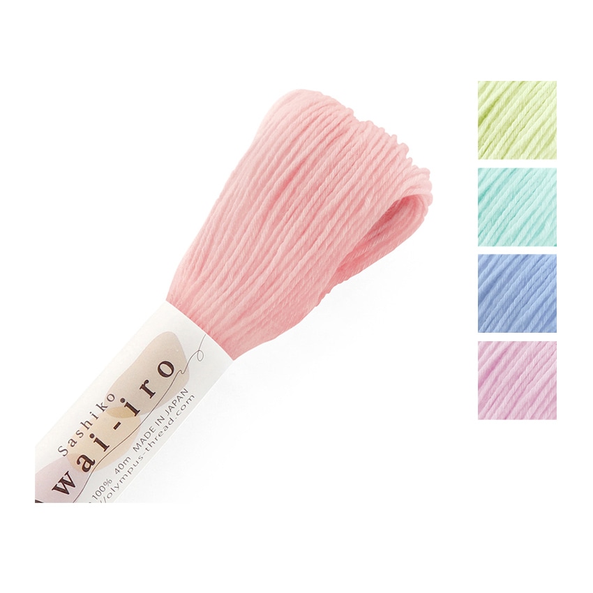 オリムパス 刺し子糸 淡い色 40m Pastel Color A11～A15 