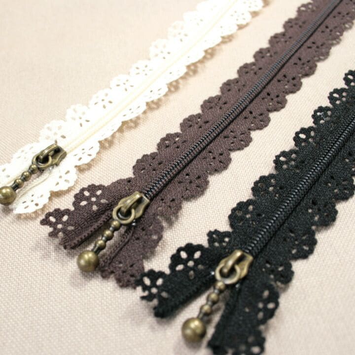 CottnMemory レースファスナーボールチェーン　20cm　アンティークゴールド　