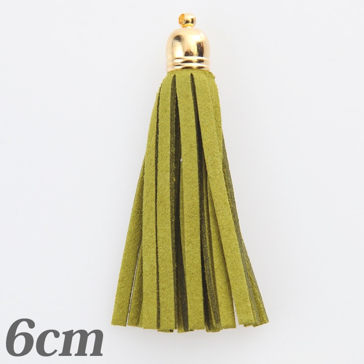 タッセル 大 6cm カーキ 1個入り