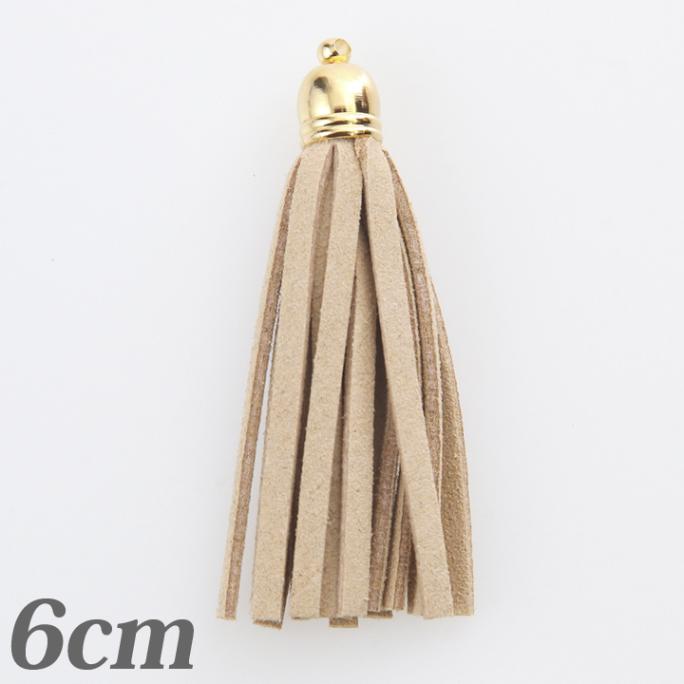 タッセル 大 6cm ベージュ 1個入り