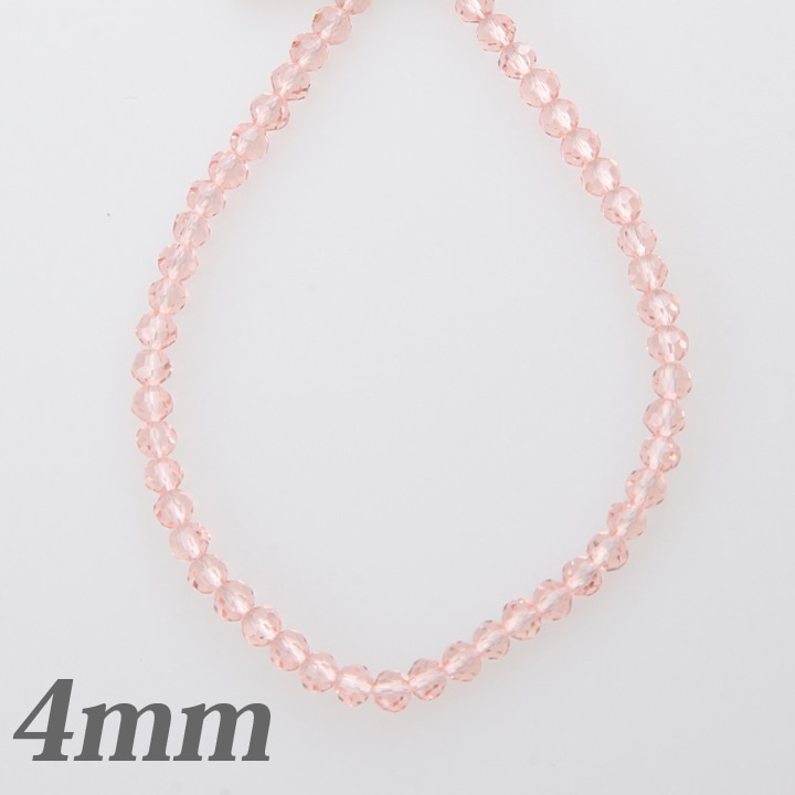 ガラスビーズ　ラウンドカットロザリン4mm 約50個入り