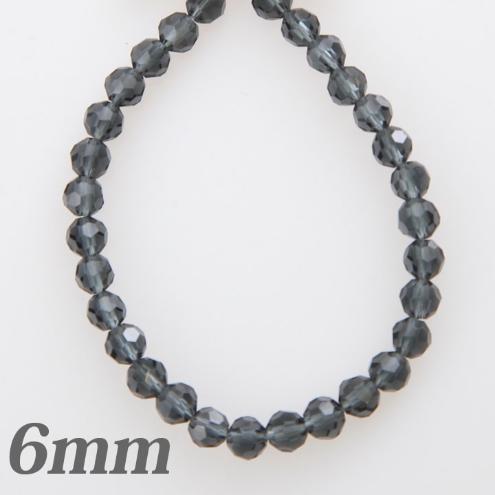 ガラスビーズ　ラウンドカットモンタナ6mm 約30個入り