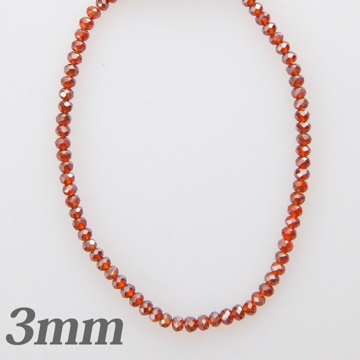 ガラスビーズ　ボタンカット トパーズ3mm 約75個入り