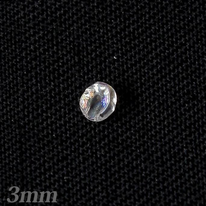 チェコガラスビーズ　ファイヤーポリッシュ3mmクリスタルAB30粒入