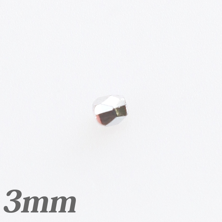 チェコガラスビーズ　ファイヤーポリッシュ3mmシルバー30粒入