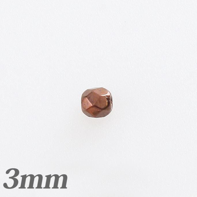チェコガラスビーズ　ファイヤーポリッシュ3mmブロンズ30粒入