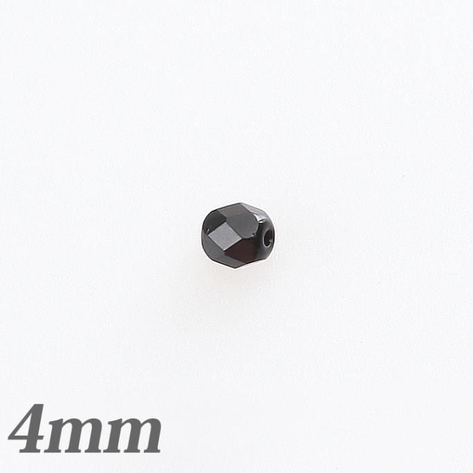 チェコガラスビーズ　ファイヤーポリッシュ4mmジェット30粒入