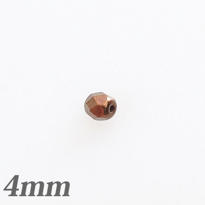 チェコガラスビーズ　ファイヤーポリッシュ4mmブロンズ30粒入