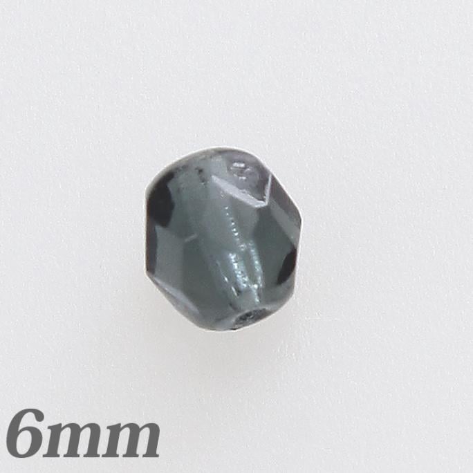 チェコガラスビーズ　ファイヤーポリッシュ6mmモンタナ20粒入