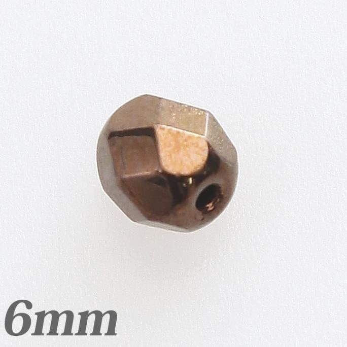 チェコガラスビーズ　ファイヤーポリッシュ6mmブロンズ20粒入