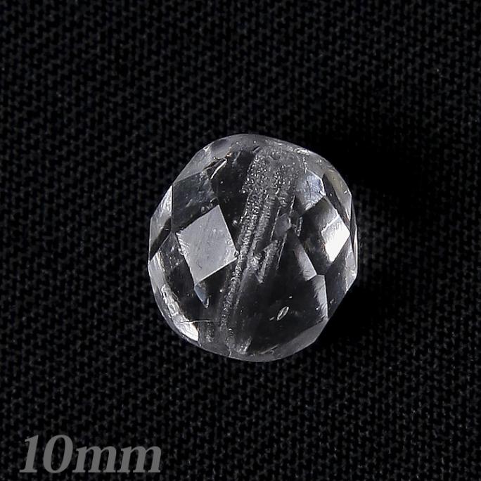 チェコガラスビーズ　ファイヤーポリッシュ10mmクリスタル10粒入