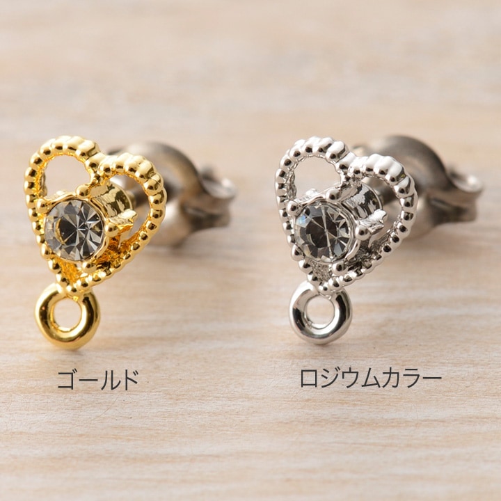 ピアス　キャストカン付ハート 1P