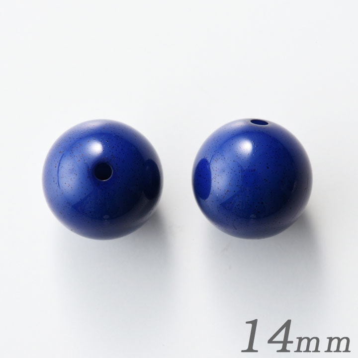 CraftCafe アクリルビーズ ラウンド 14mm レトロカラー ネイビー 2個入り