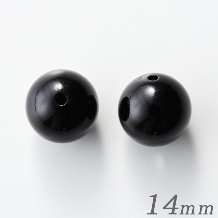 アクリルビーズ　ラウンド 14mm レトロカラー　ブラック2個入り