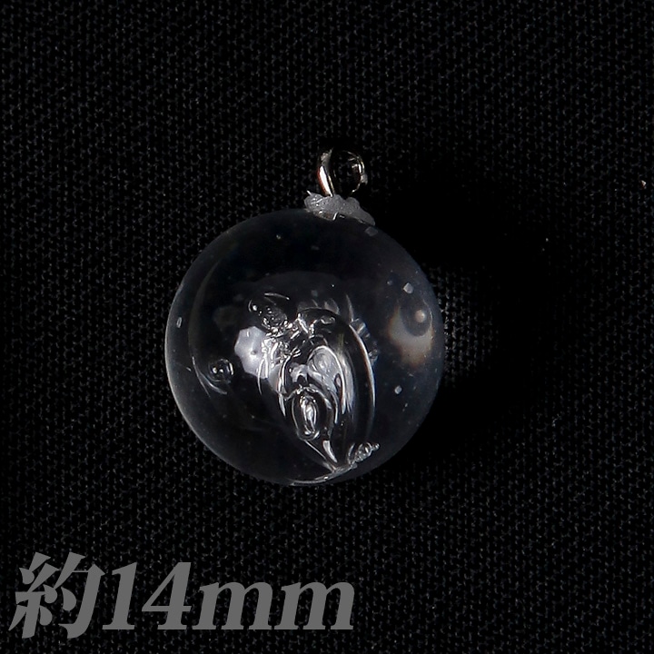 ドイツアクリルチャーム ラウンドカン付き クリスタル14mm