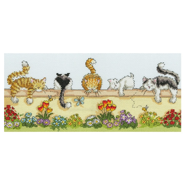 ラースロー・メドニャンスキイ、柳と牛、希少画集画、新品額装付 輸入刺しゅうキット Bothy Threads ボシースレッズ Lazy Cats ごろごろ