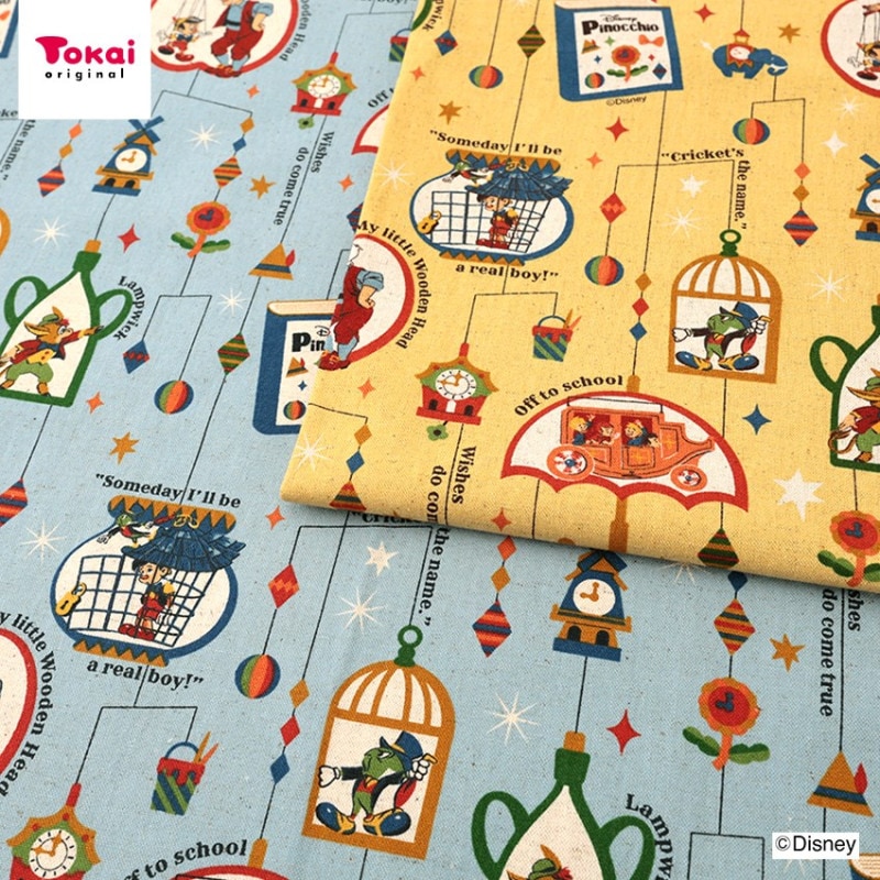 ディズニー ピノキオ 綿麻キャンバス 50cm単位