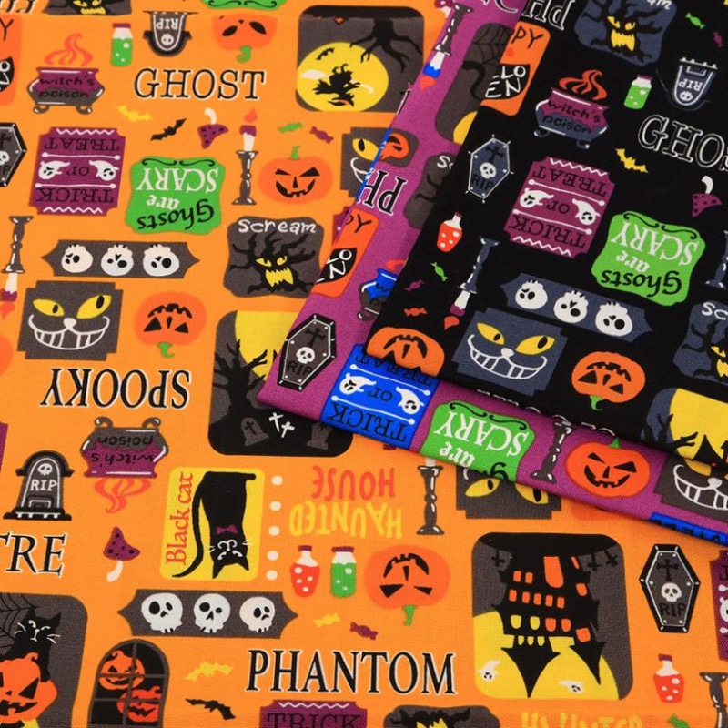 ハロウィンプリント2 おばけ屋敷 スケア 50cm単位 