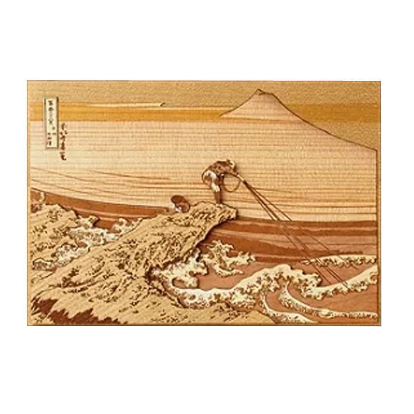 木はり絵手作りキット　葛飾北斎「富嶽三十六景/甲州石班沢」　KJM-003